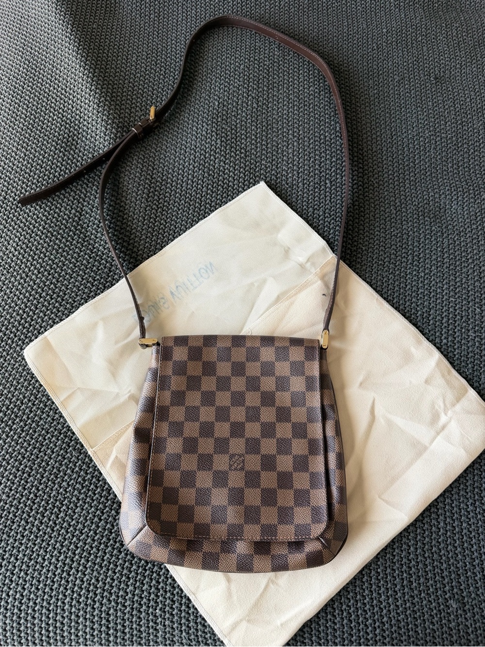 Louis Vuitton Brown Damier Ebene Musette Salsa with long strap